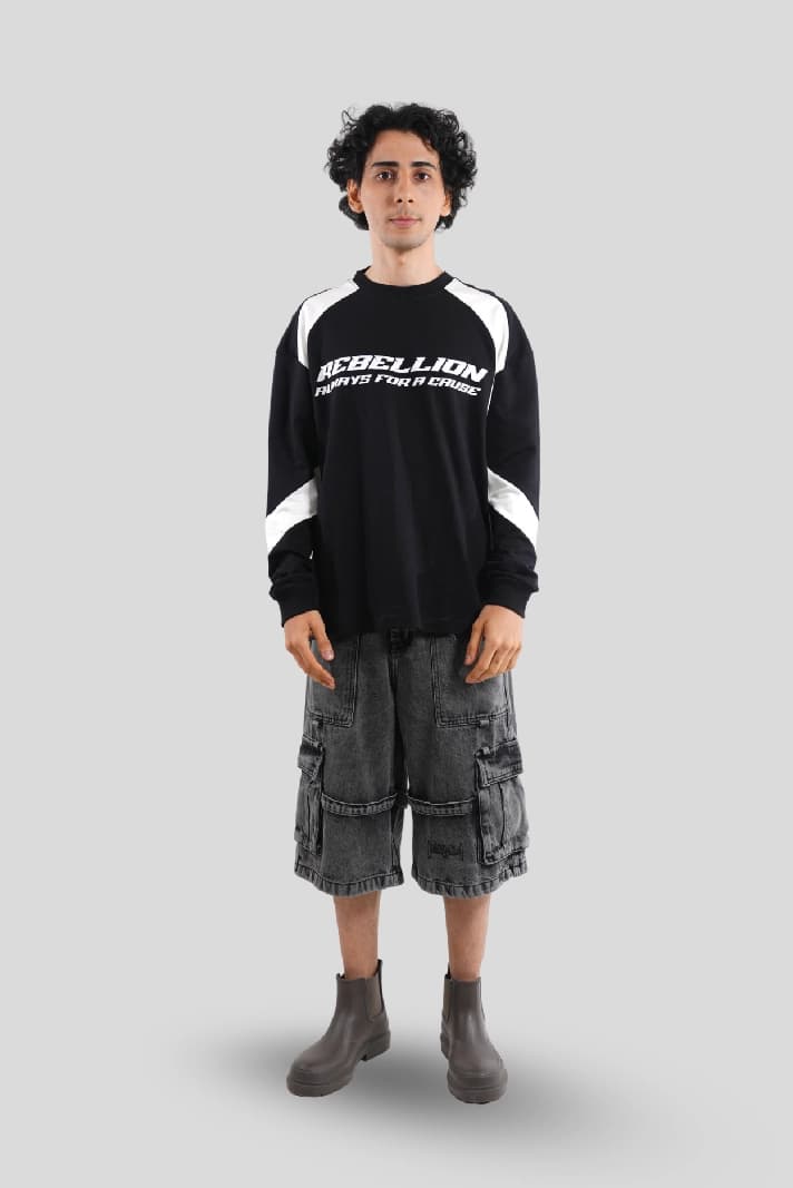 Unisex Black Casual Printed Regular Fit Tshirt