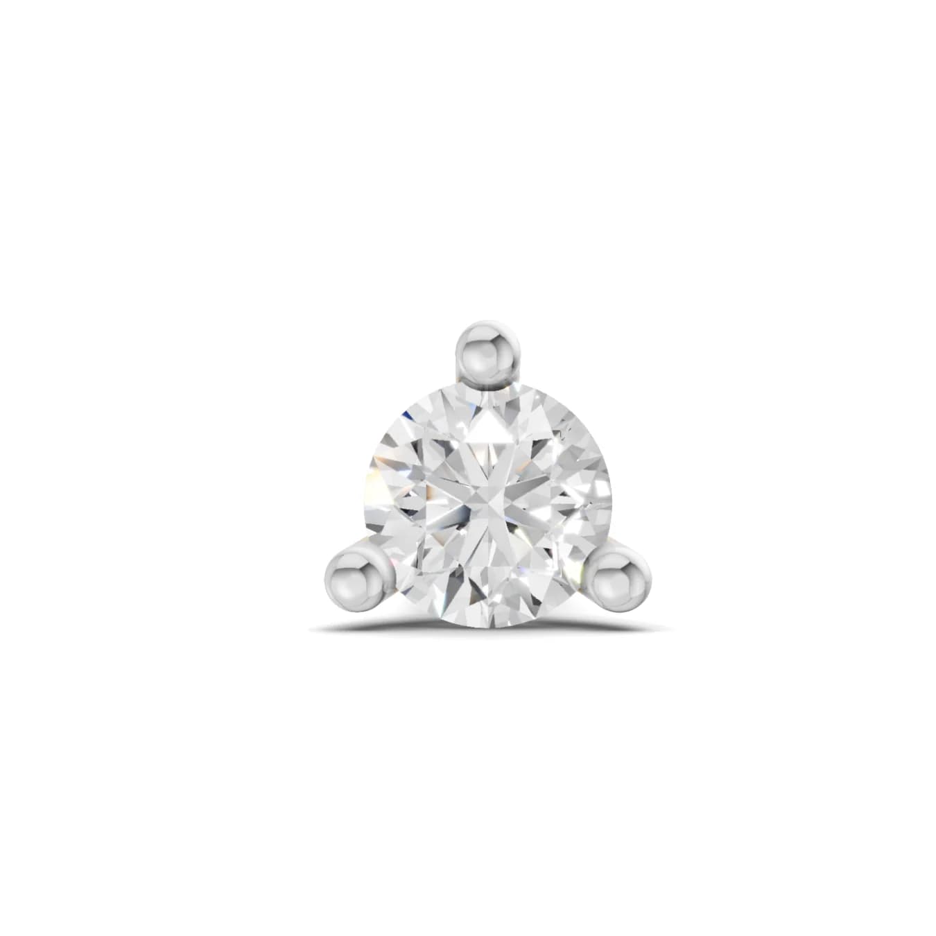 Women's Daily Wear 0.02 Carat Round Shape Yellow Gold Plated Solitaire Diamond Nosepin