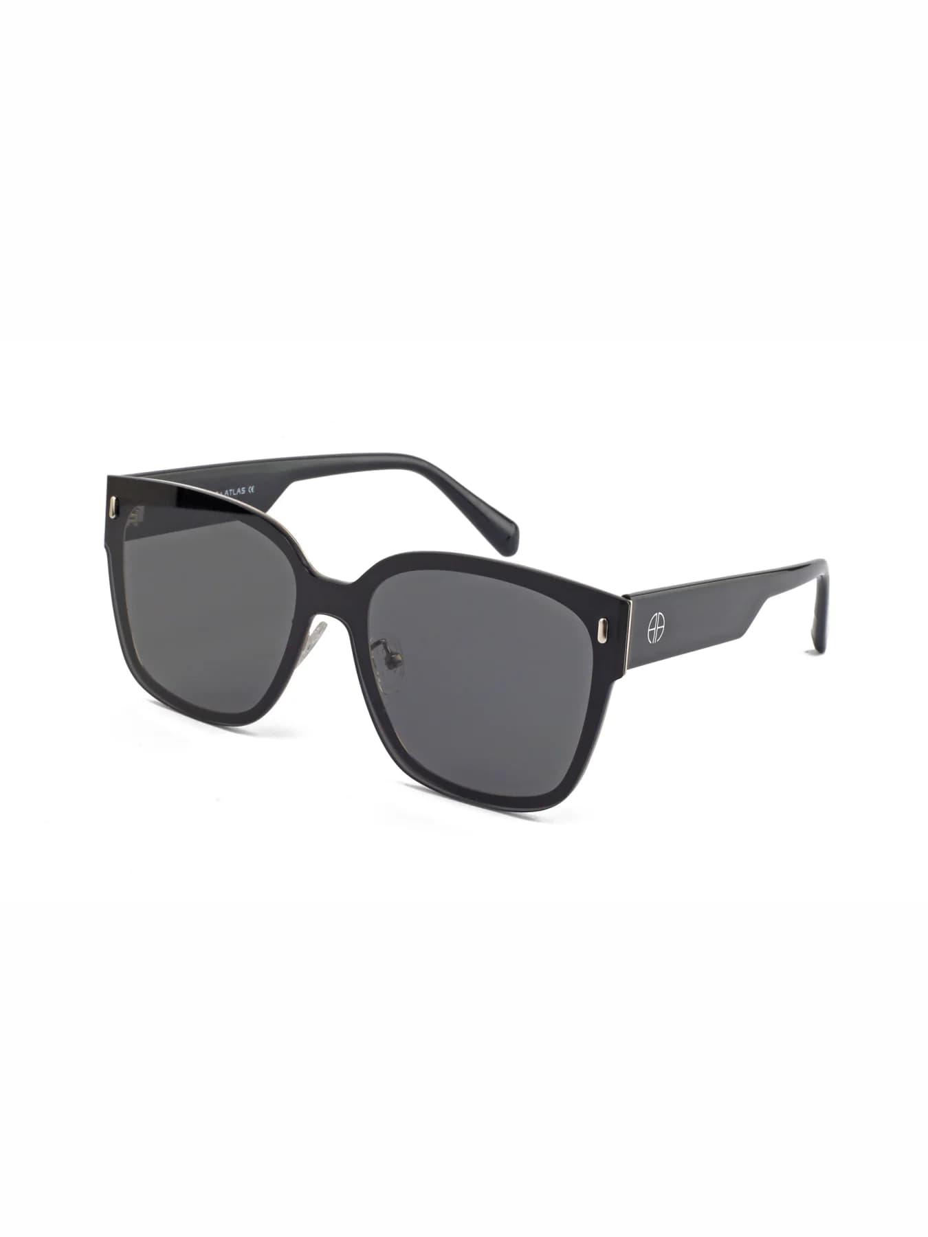 Women's Silver Black Polarised Lens Oversized Square Sunglass Pulse Series