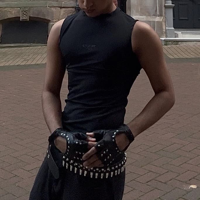 Men's Black Casual Solid Slim Fit Tank