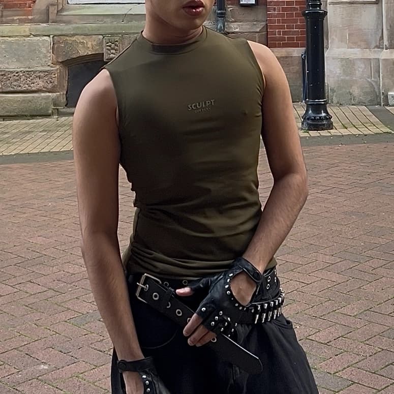 Men's Olive Casual Sculpt Muscle Tank