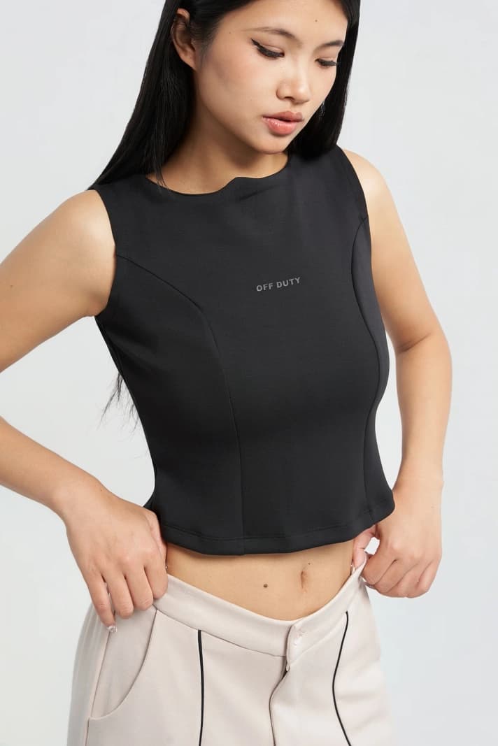 Women's Black Casual Sculpt And Flare Cloud Top