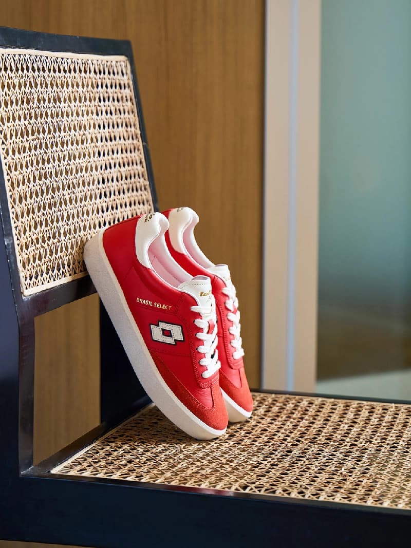 Men's Casual Leather Brasil Select OG Red Sneakers