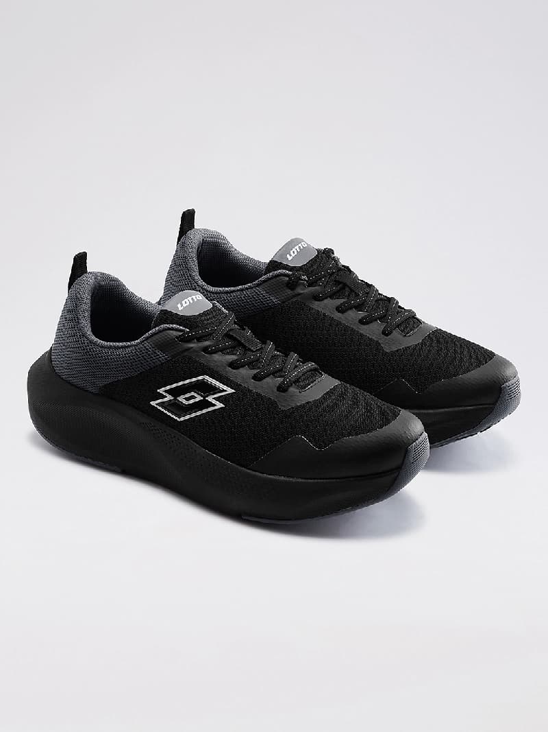 Men's Mesh Energex Black Running Shoes