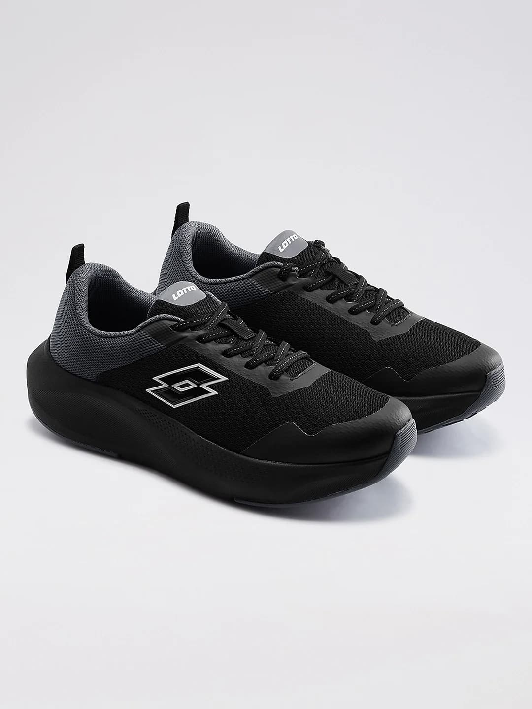 Men's Mesh Energex Black Running Shoes