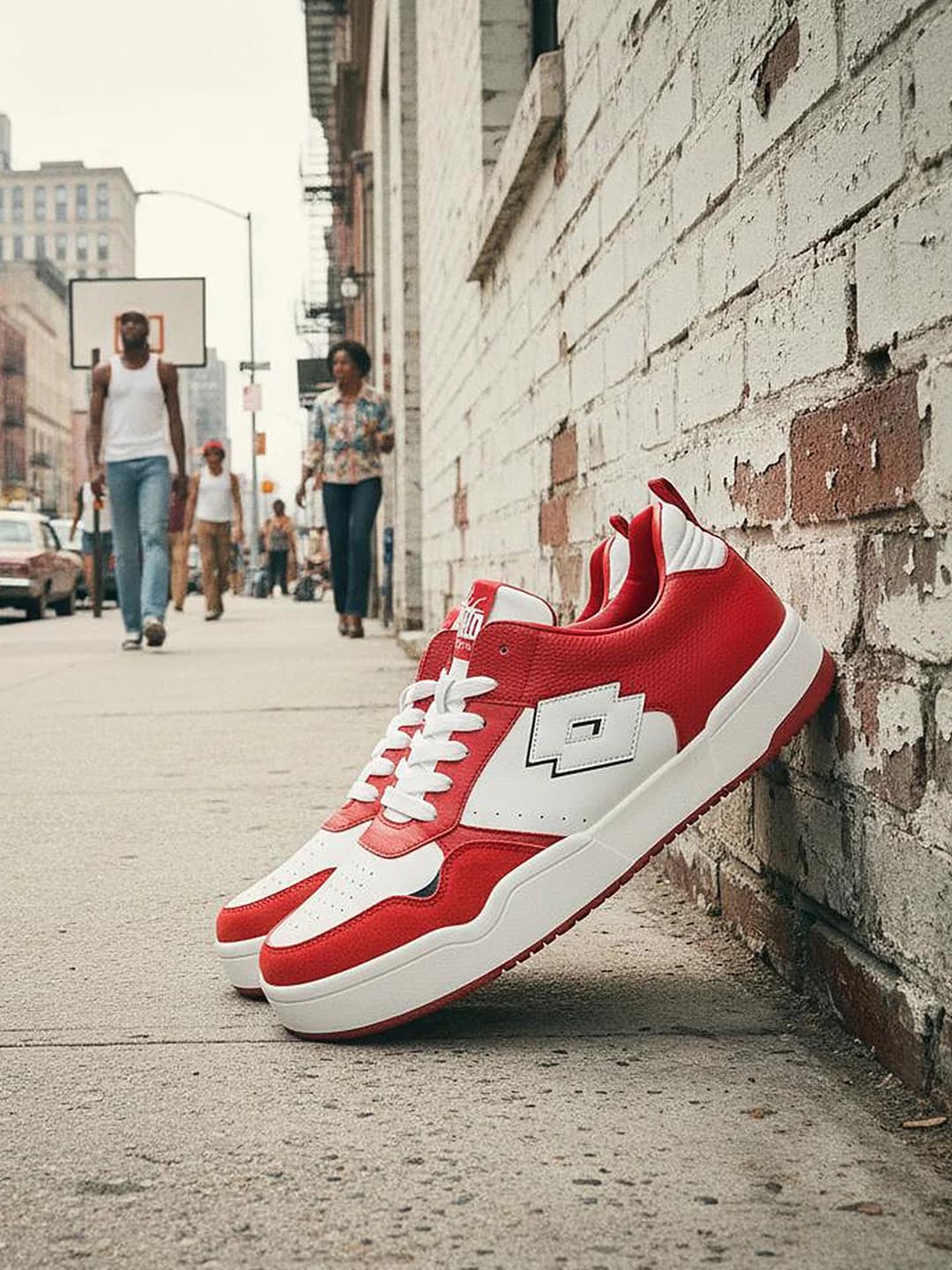 Men's Casual 100% Leather Hoop Star OG Red Sneakers