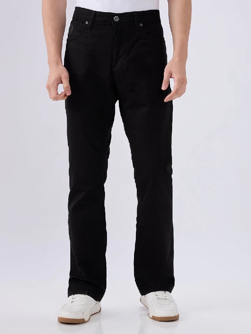 Men's Black Casual Bootcut Fit Jeans