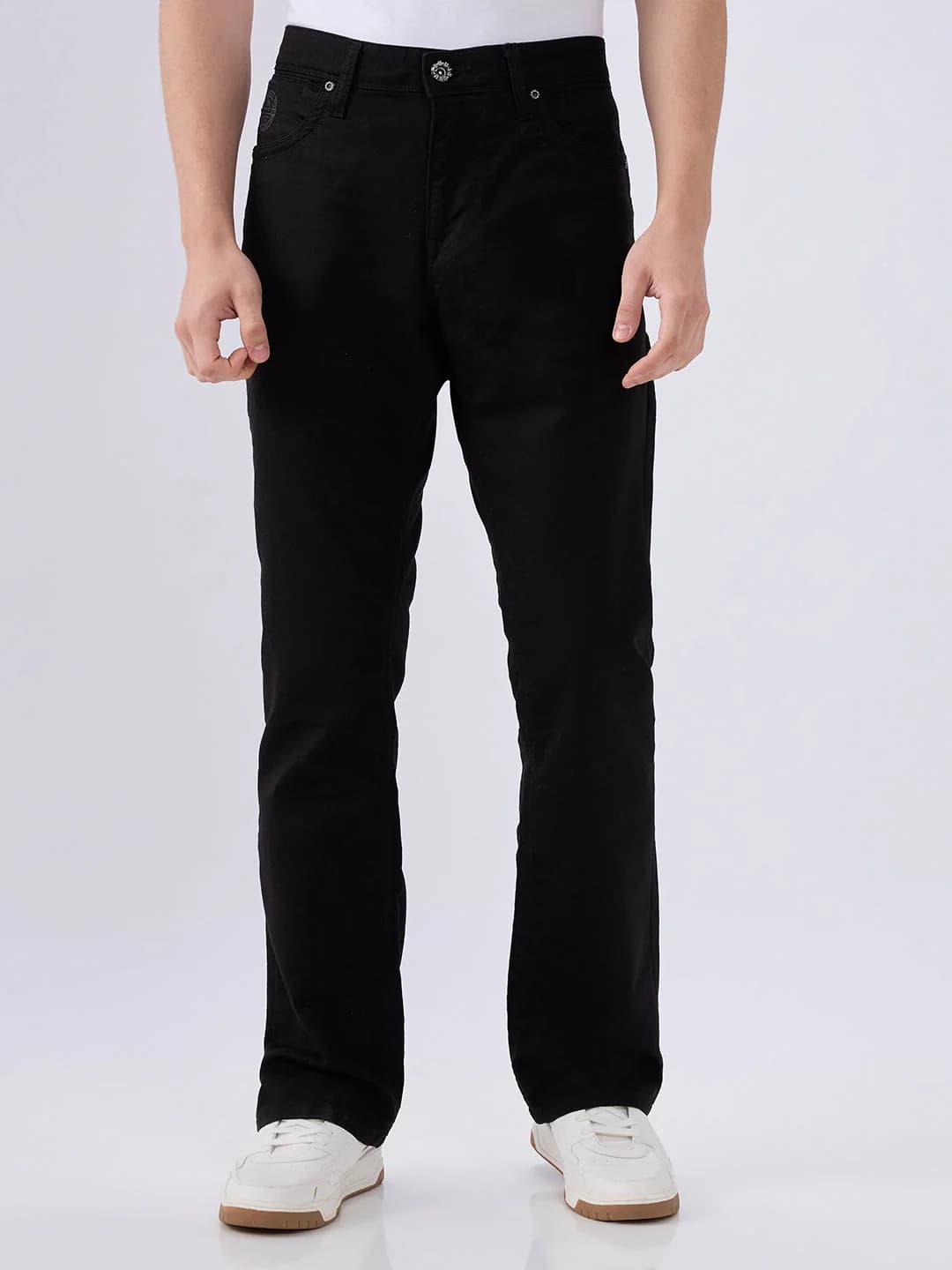 Men's Black Casual Bootcut Fit Jeans