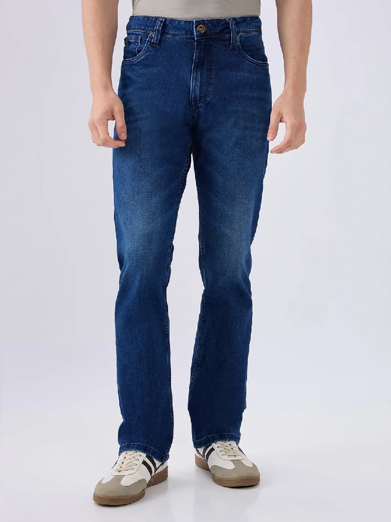Men's Blue Casual Bootcut Fit Jeans