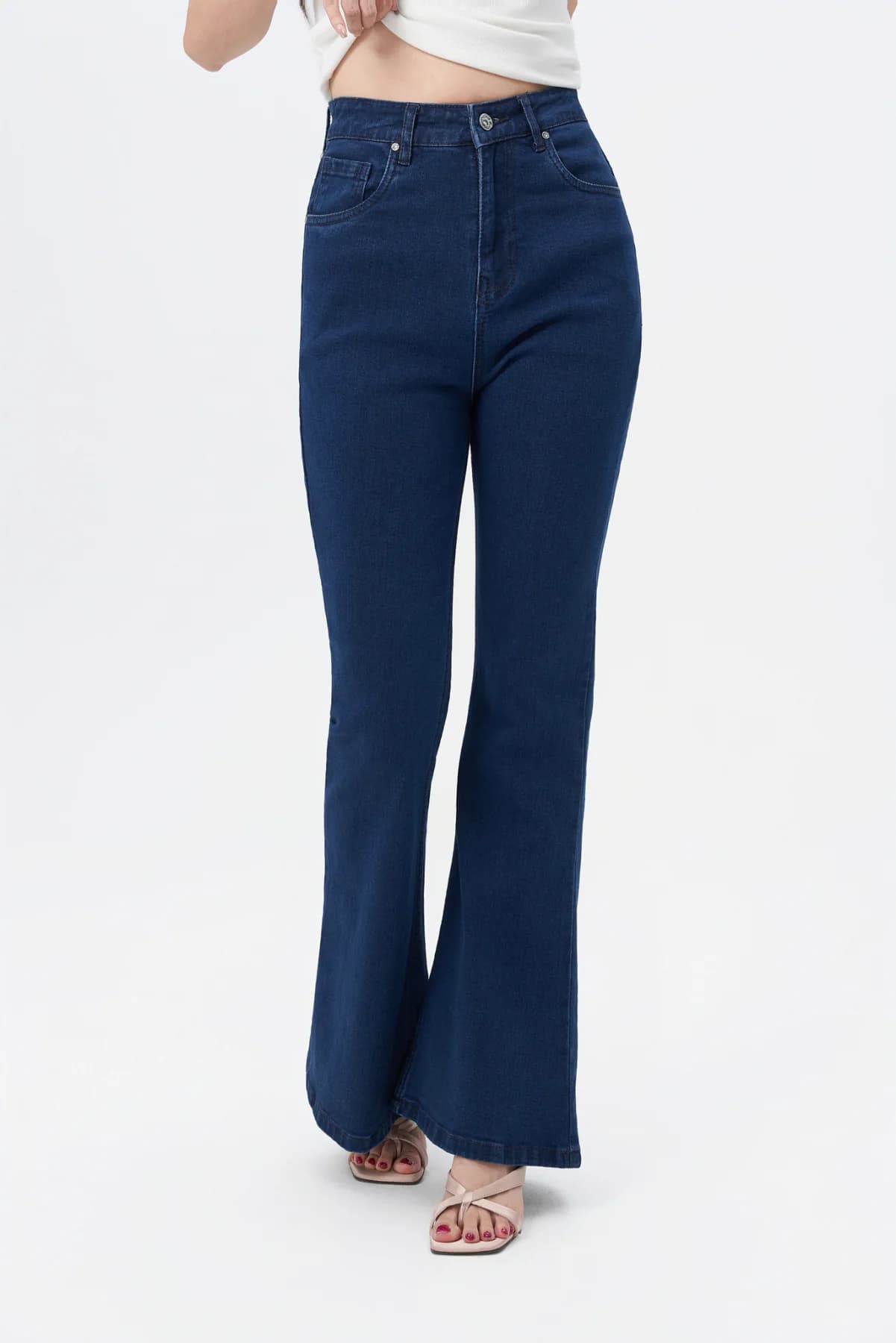 Women's Blue Casual Solid Bootcut Fit Jeans
