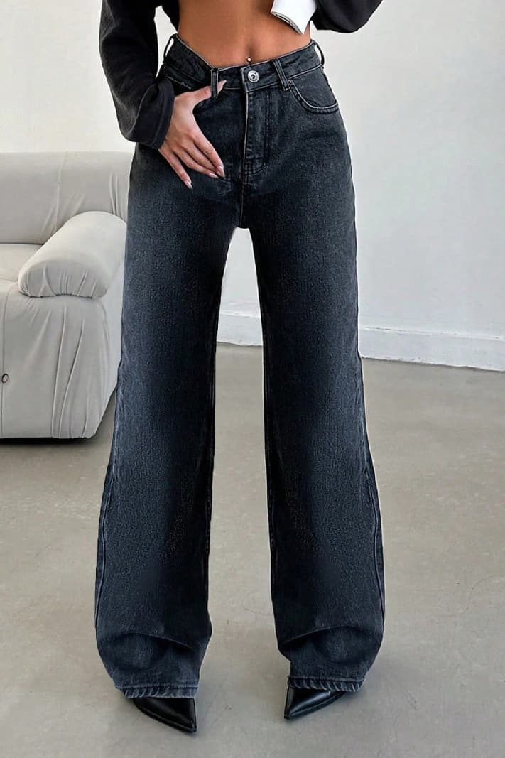 Women's Deep Night Blue Wide Leg Jeans