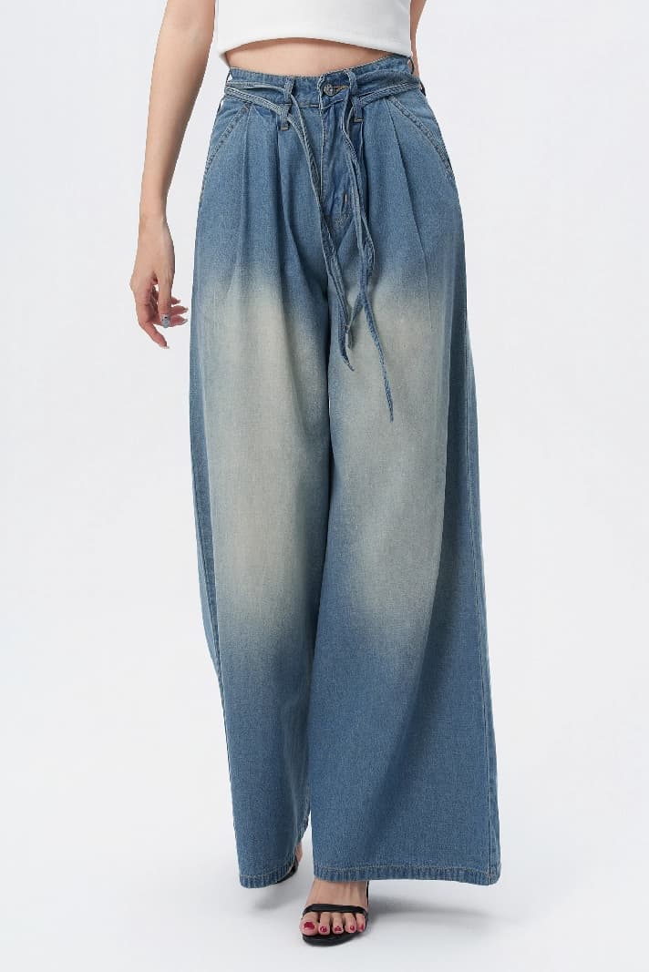 Women's Sporty Glam Baggy Denim Joggers