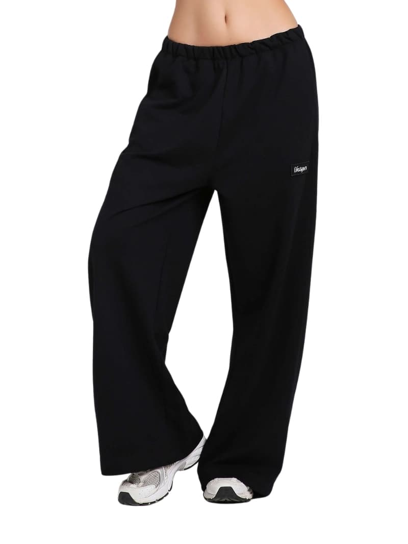Women's Black Casual Solid Baggy Fit Trackpant