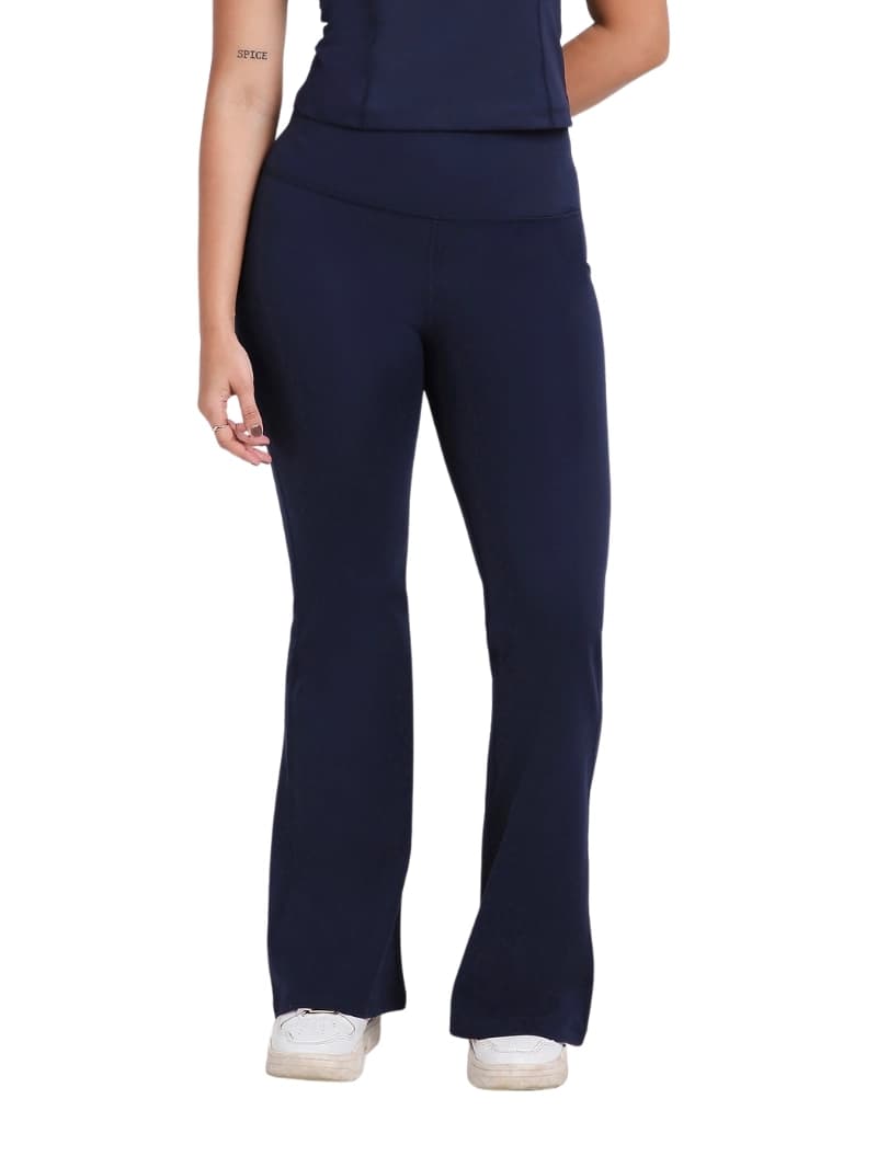 Women's Navy Casual Solid Regular Fit Legging