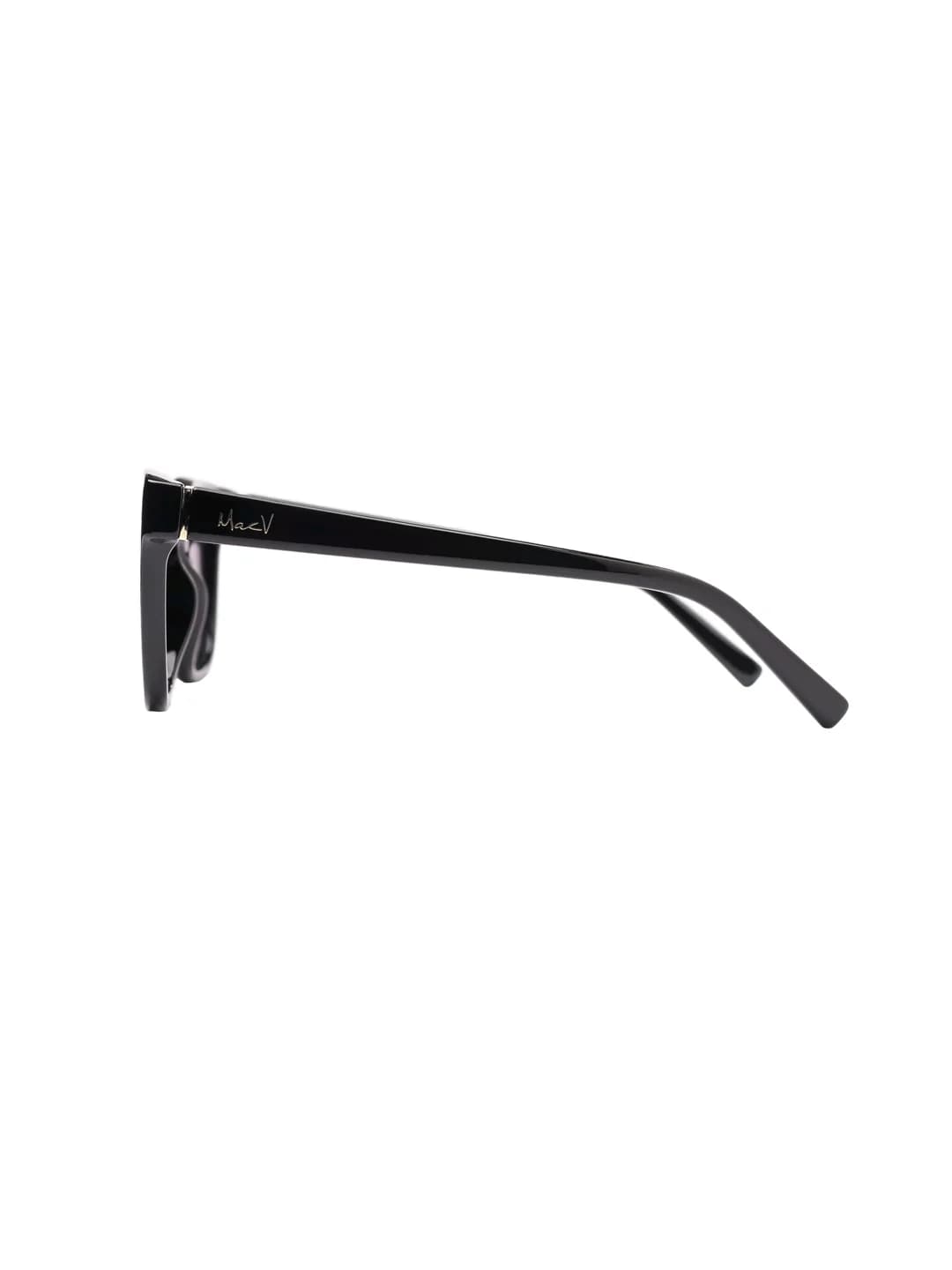Unisex Black Casual Square Sunglass