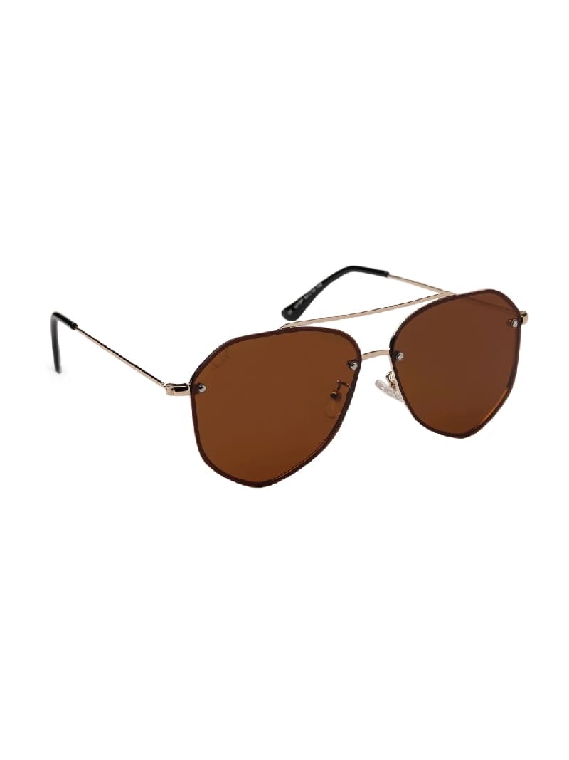 Unisex Brown Party Aviator Sunglass