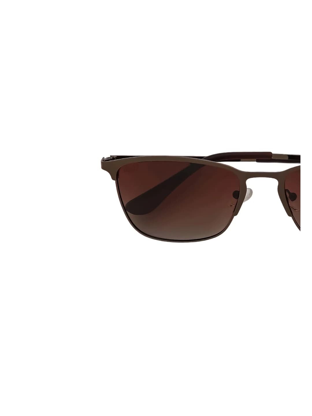 Unisex Brown Casual Rectangle Sunglass