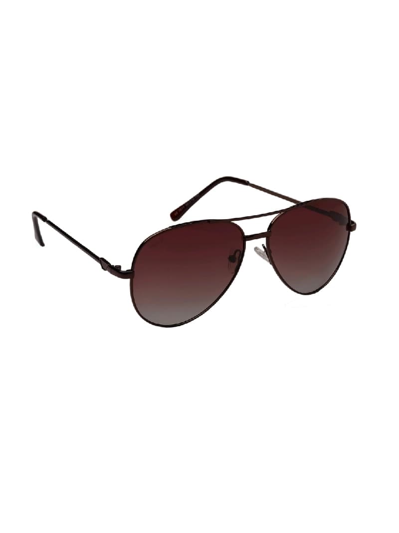 Unisex Brown Casual Aviator Sunglass