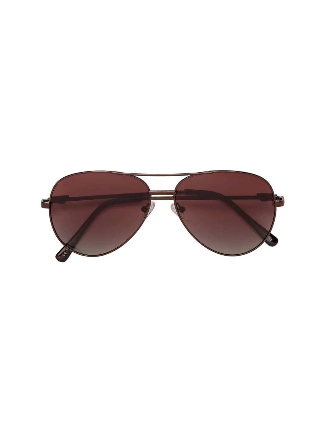 Unisex Brown Casual Aviator Sunglass