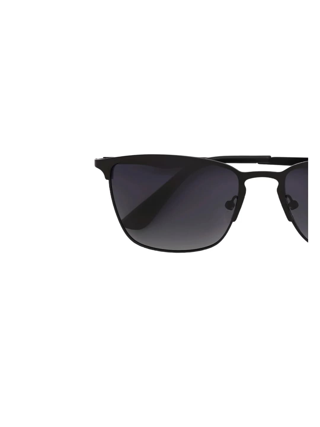 Unisex Black Casual Rectangle Sunglass