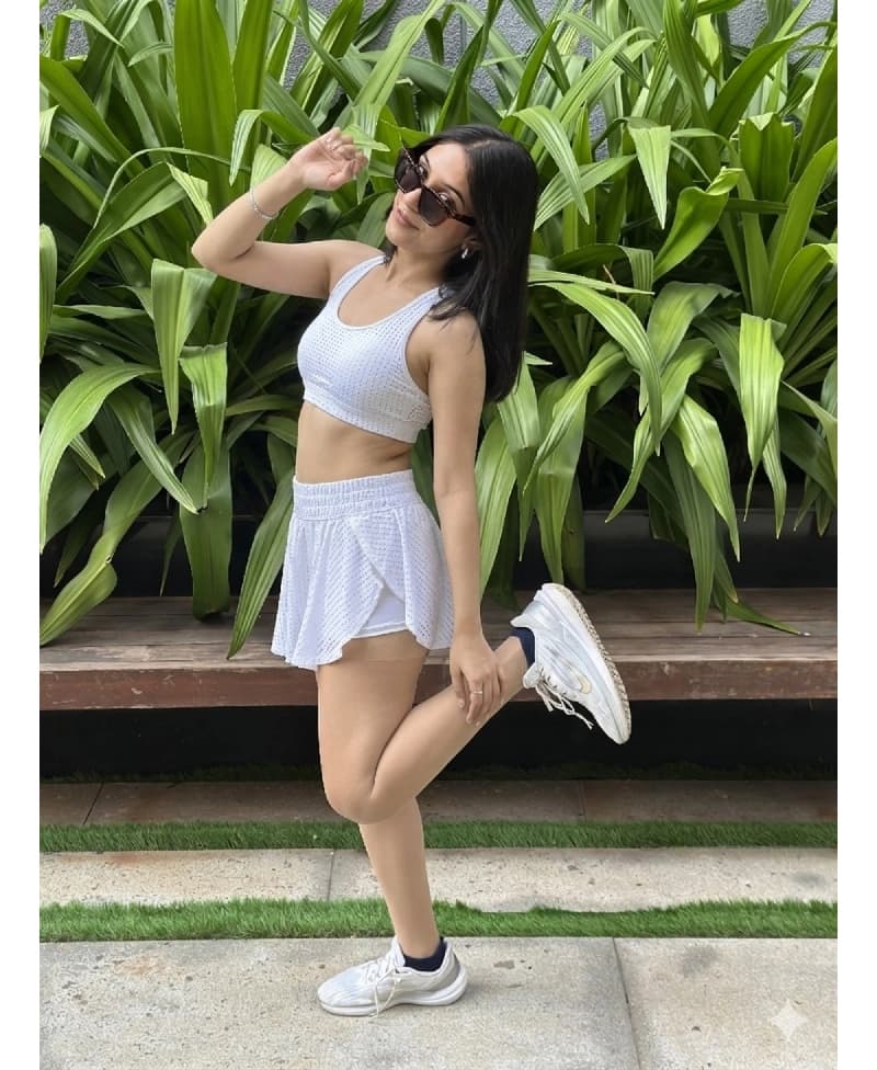 Women's White Sports Netted Skort