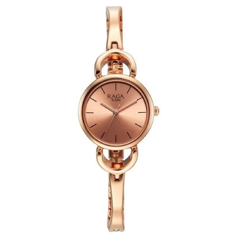 Women's Rose Gold Titan Raga Dial Watch