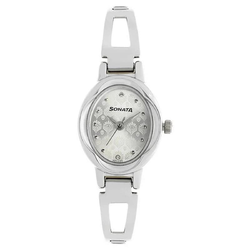 Women's Silver Pankh Quartz Analog Dial Stainless Steel Strap Watch