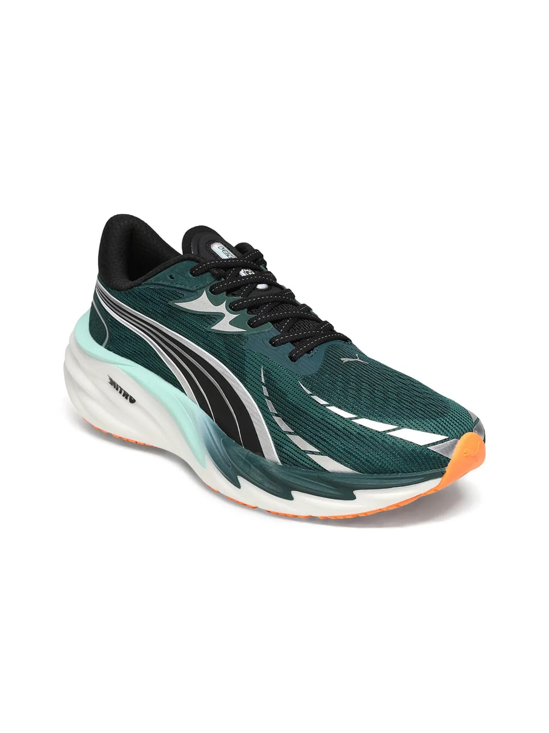 Men's Green Velocity NITRO 4 High Cushion Running Shoes