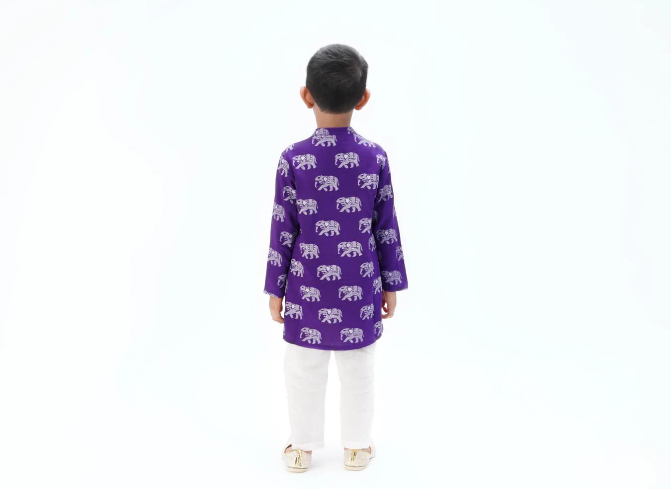 Boys Festive Purple Kurta With Pant Set
