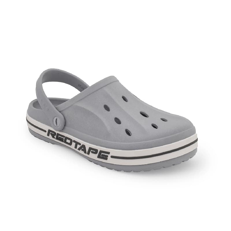 Men's Light Grey Round Toe Casual Clogs Sandals
