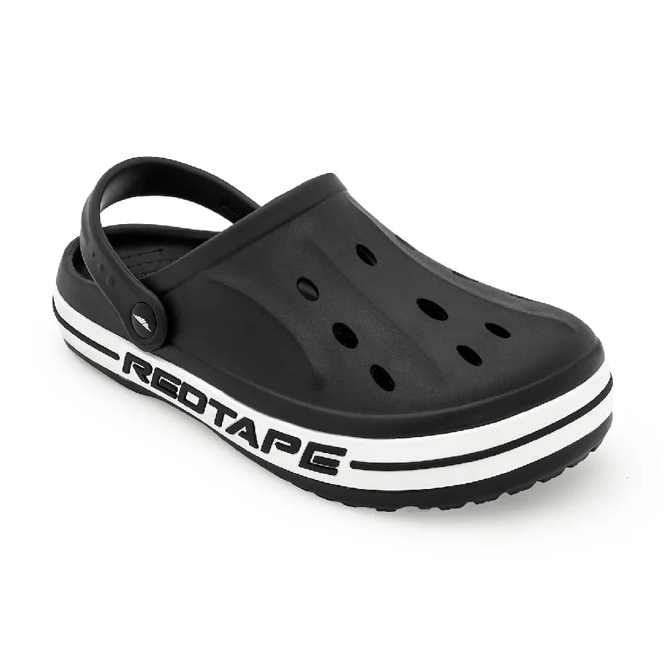 Men's Black Round Toe Casual Clogs Sandals