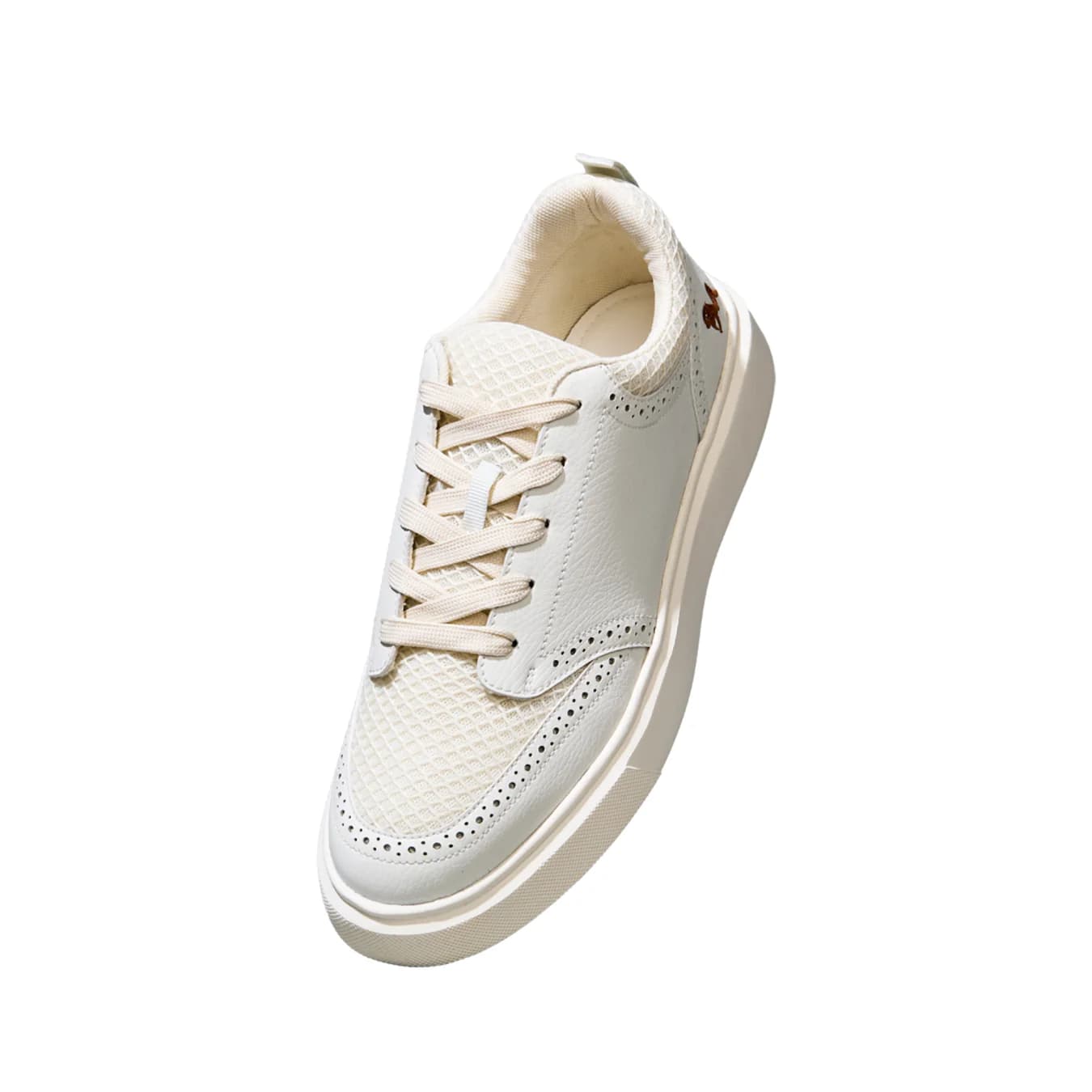 Men's All Ivory Casual Mesh Walking Sneakers