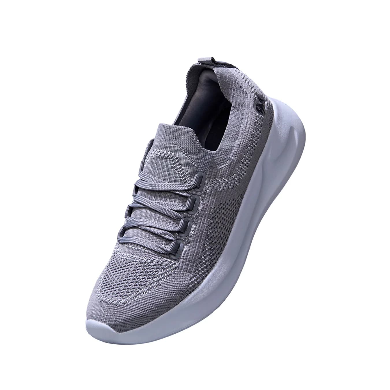 Men's All Medium Grey And Black Casual Mesh Walking Sneakers