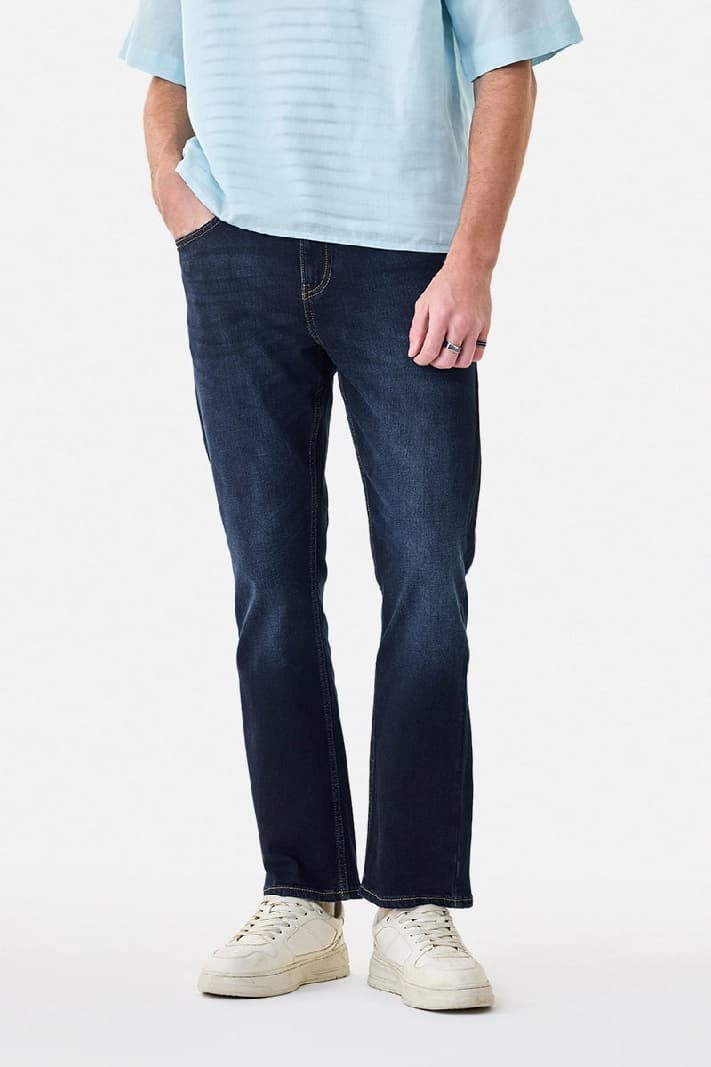 Men's Blue Casual Solid Regular Fit Jeans