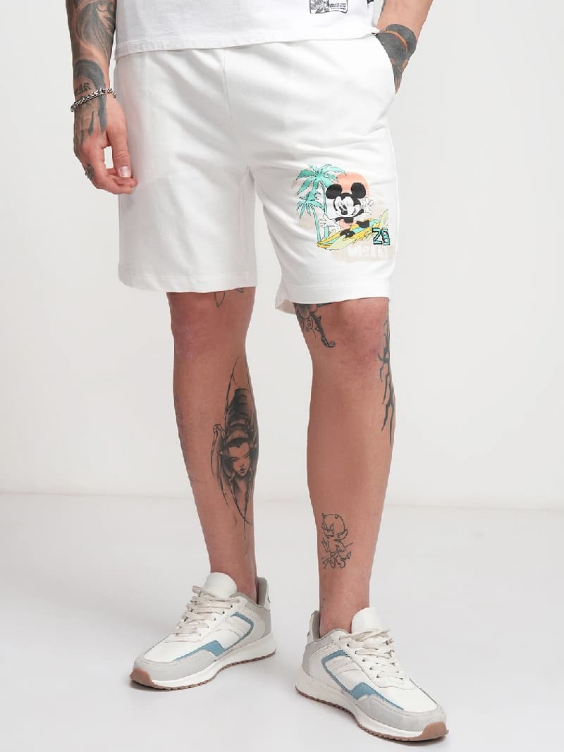 Men's Off White Casual Regular Fit Short