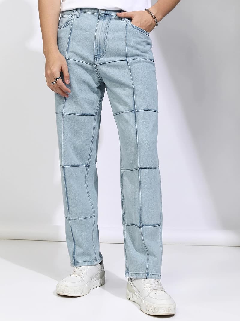 Men's Blue Casual Straight Fit Jeans