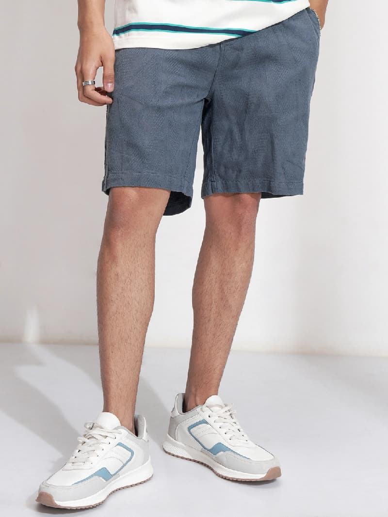 Men's Blue Casual Regular Fit Short