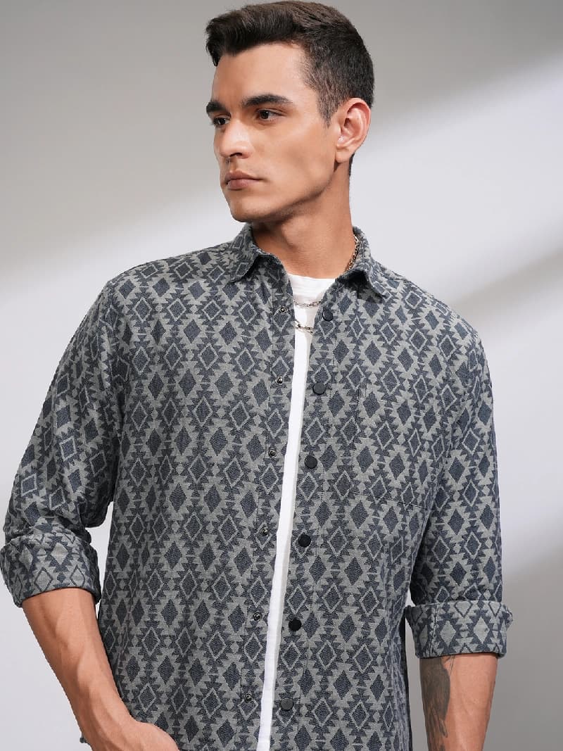 Men's Multicolor Casual Solid Oversized Fit Cotton Shirt