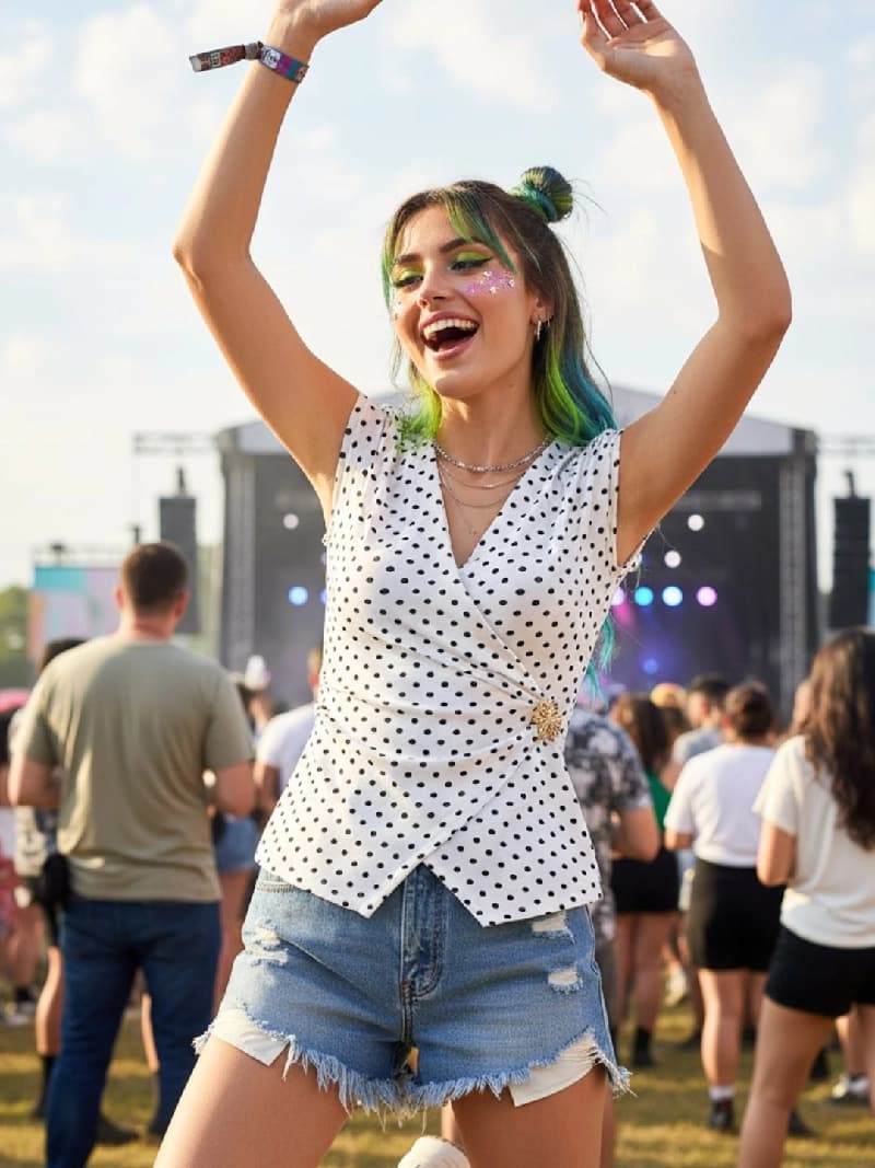 Women's White Casual Printed Regular Fit Top