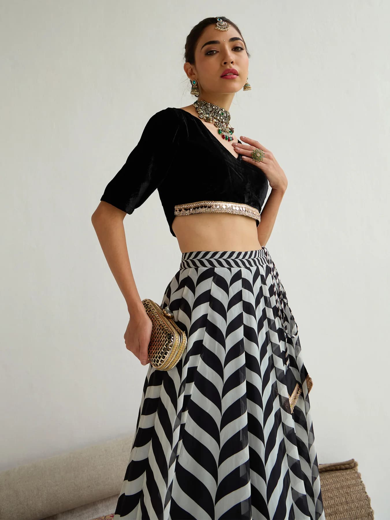 Women's Black Festive Lehenga Choli