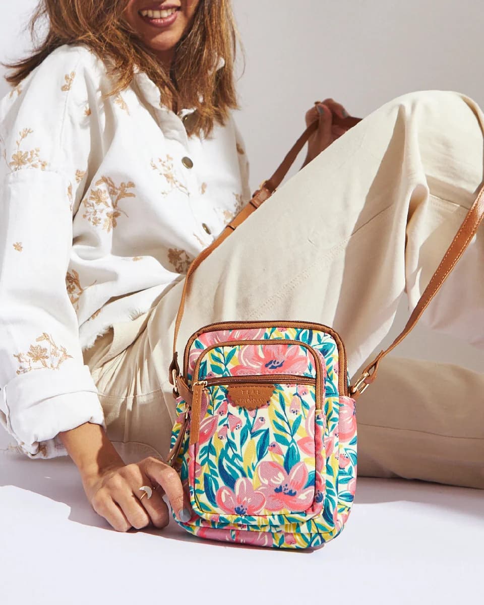 Women's Pink PU Printed Double Strap Matte Sunshine State wallet Sling Bag