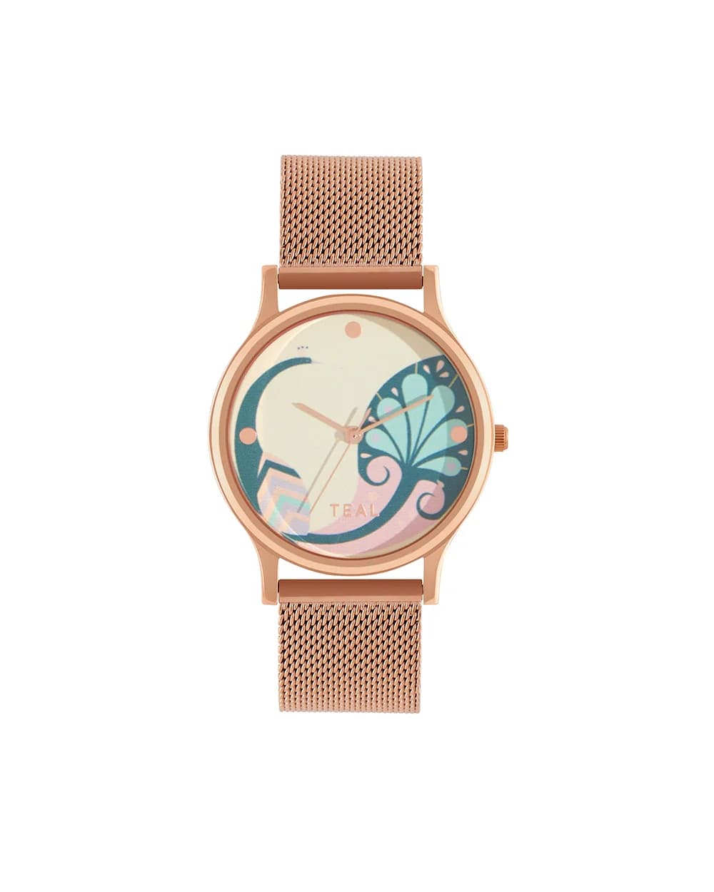 Women's White Metal Quartz Analog Digital Urban feathers Watch