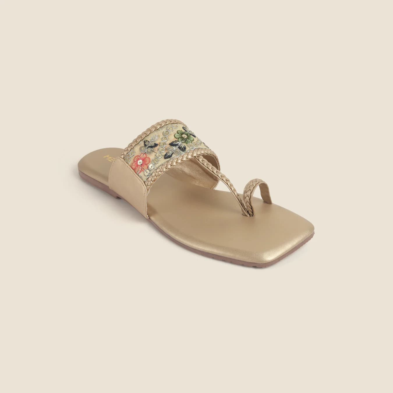 Women's Gold Casual Synthetic Open Toe Slip-Ons Sandals