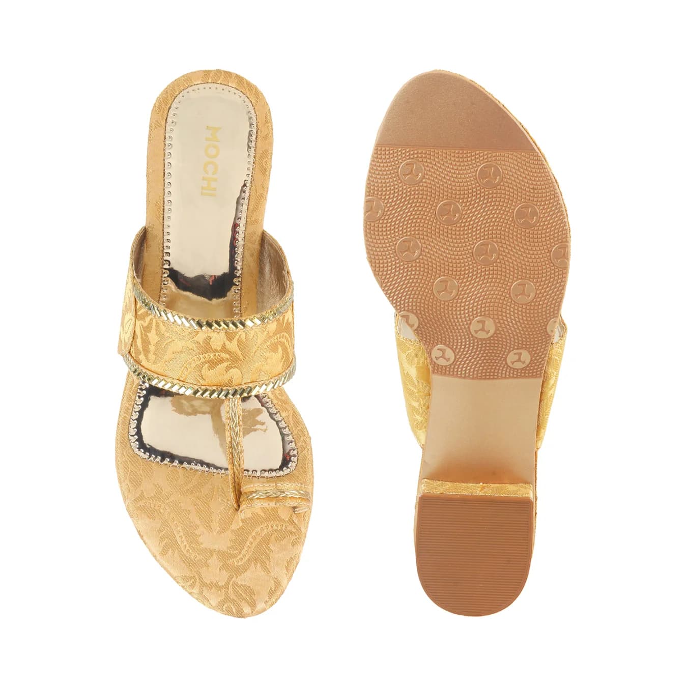 Women's Gold Casual Synthetic Open Toe Slip-Ons Sandals