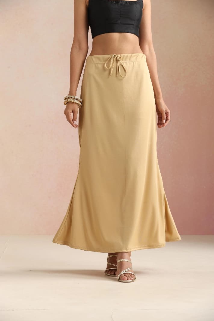 Women's Beige Petticoat Saree Shapewear