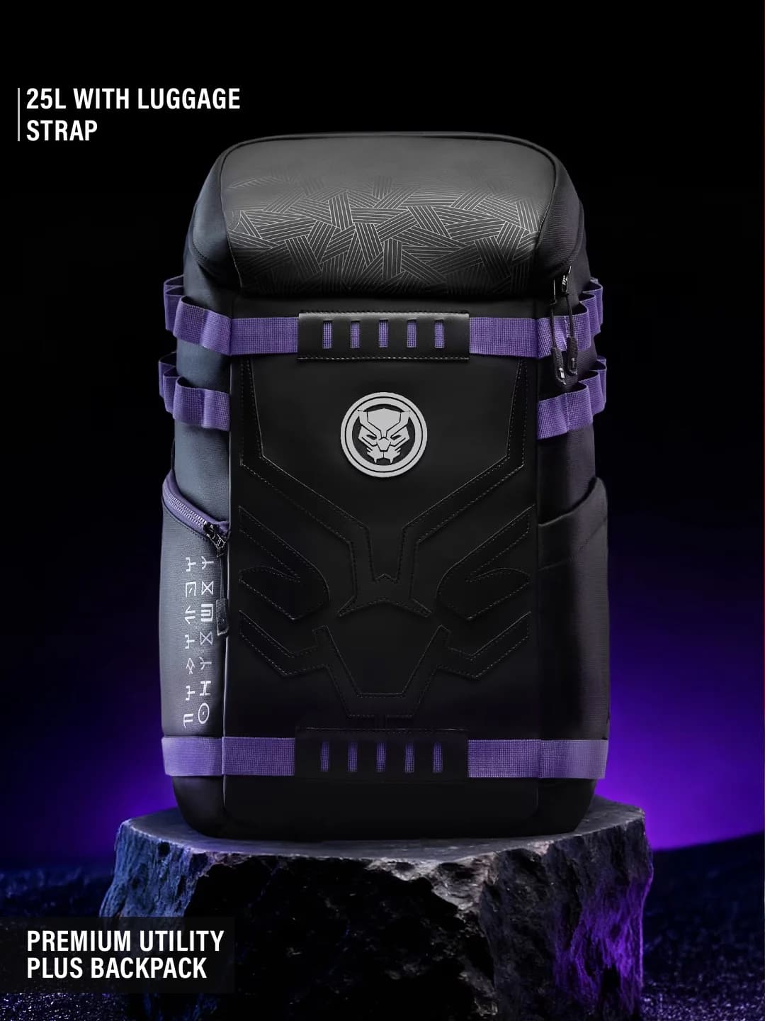 Unisex Black Colorblocked Black Panther Tactical Casual Backpack
