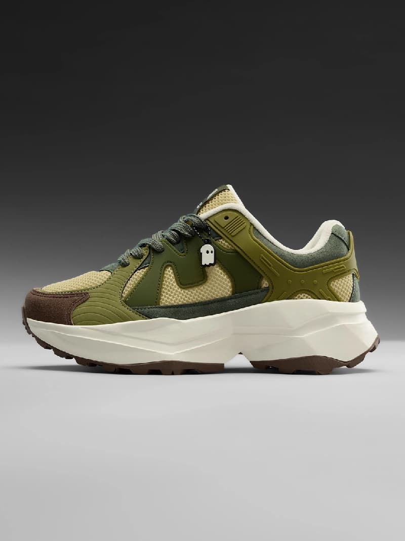Men's Green Casual Raptors V2- Primal Low Top Sneakers