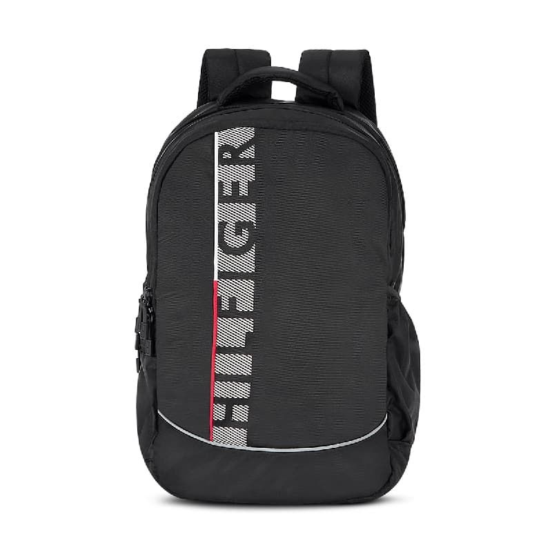 Unisex Black Smart Casual Printed Polyester Backpack