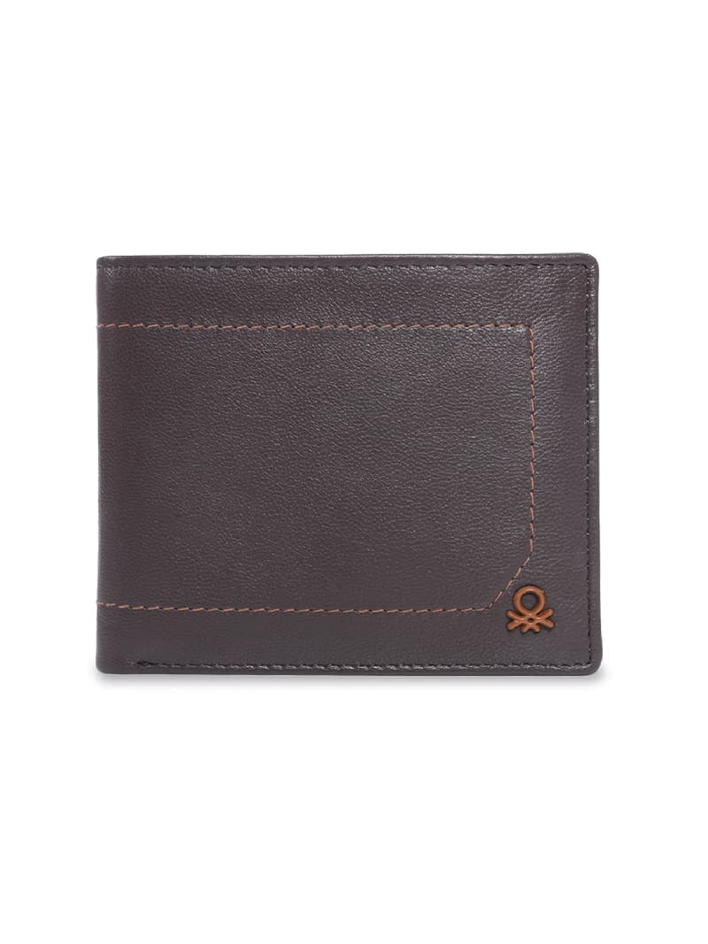 Men's Brown Formal Solid Leather Wallet