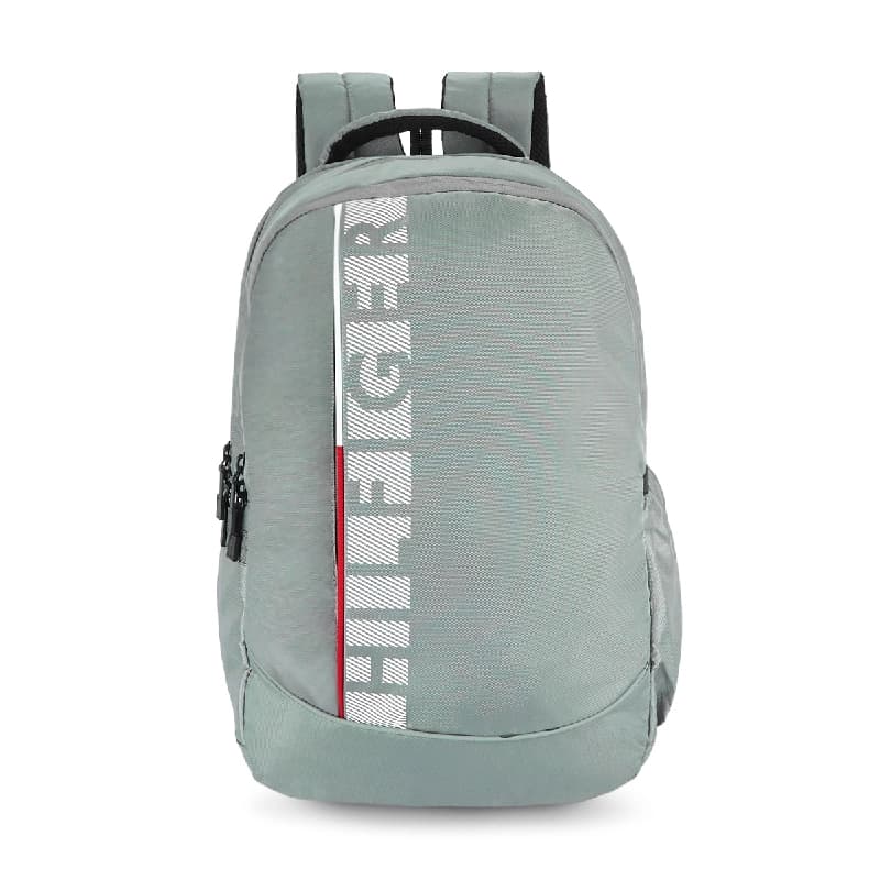 Unisex Grey Smart Casual Printed Polyester Backpack